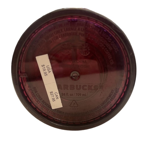 NEW! Starbucks Holiday 2020 Berry Plum Grid Disco Venti Tumbler- 24oz. - Picture 2 of 3